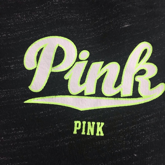 PINK Dark Gray Sweatpants w Lime Green Accent XS - Picture 5 of 5